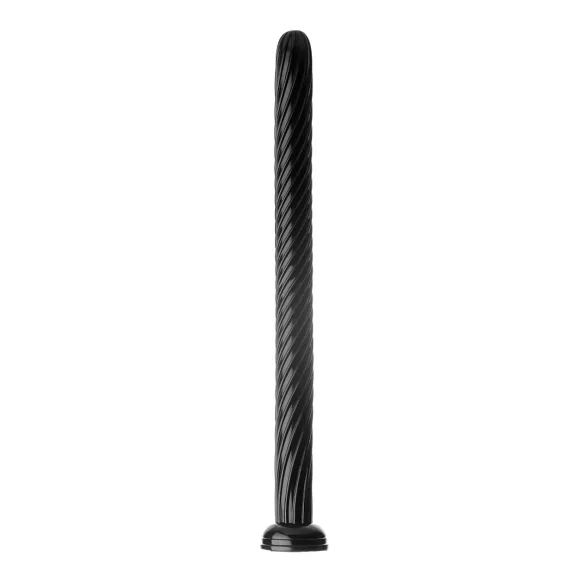 Hosed Spiral Anal Snake 19 - consolador anal con ventosa - silicona negra