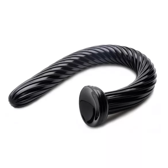 Hosed Spiral Anal Snake 19 - consolador anal con ventosa - silicona negra