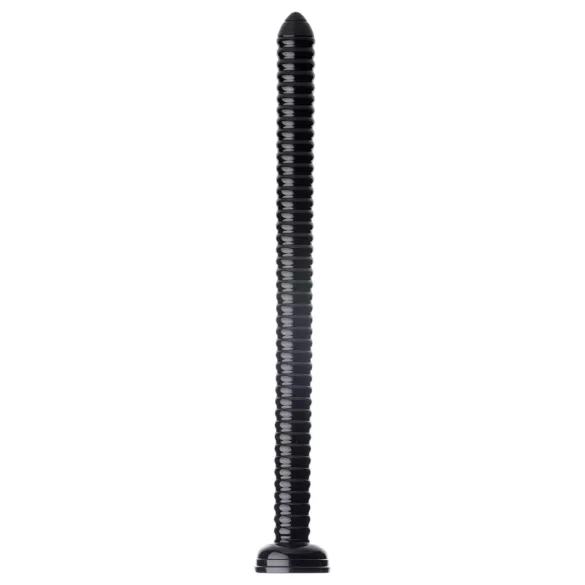 HOSED - consolador anal con ventosa - textura acanalada - silicona negra