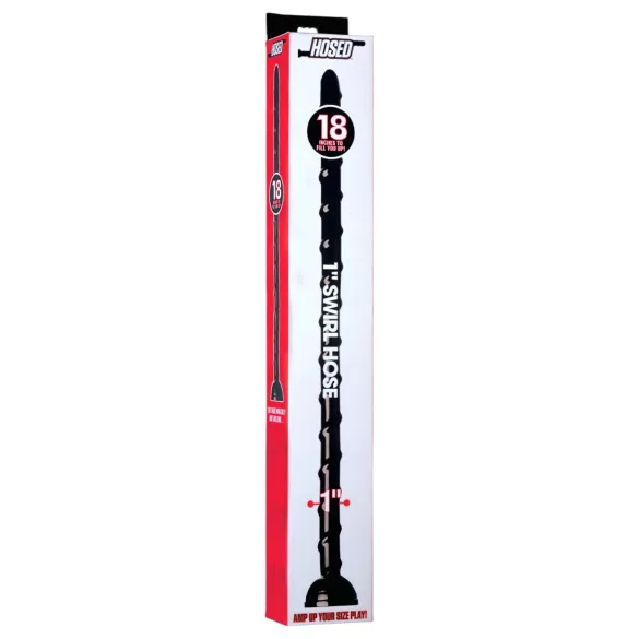 Hosed Swirl - dildo anal fino flexible - silicona negra 18 cm