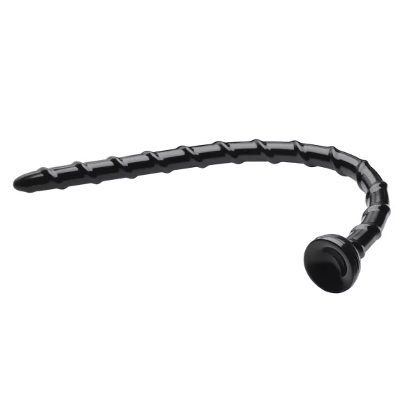 Hosed Swirl - dildo anal fino flexible - silicona negra 18 cm