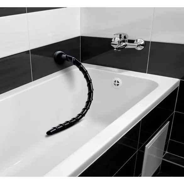 Hosed Swirl - dildo anal fino flexible - silicona negra 18 cm