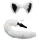 TAILZ - plug anal cola de zorro con diadema - negro y blanco
