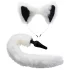 TAILZ - plug anal cola de zorro con diadema - negro y blanco
