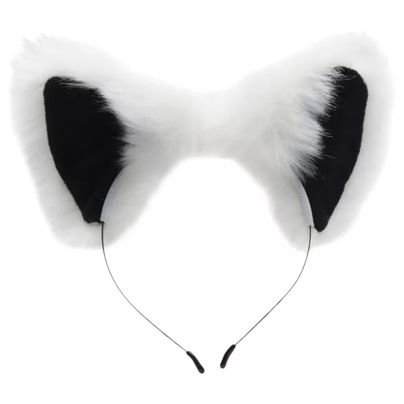 TAILZ - plug anal cola de zorro con diadema - negro y blanco