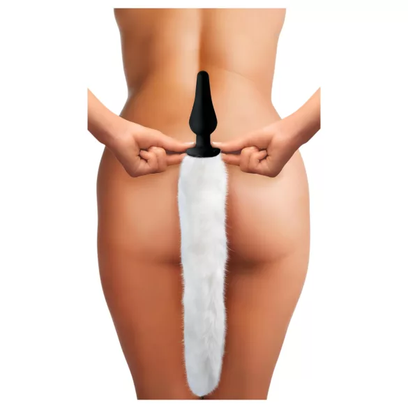 TAILZ - plug anal cola de zorro con diadema - negro y blanco