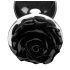 Booty Sparks Black Rose - plug anal de aluminio - plateado y negro