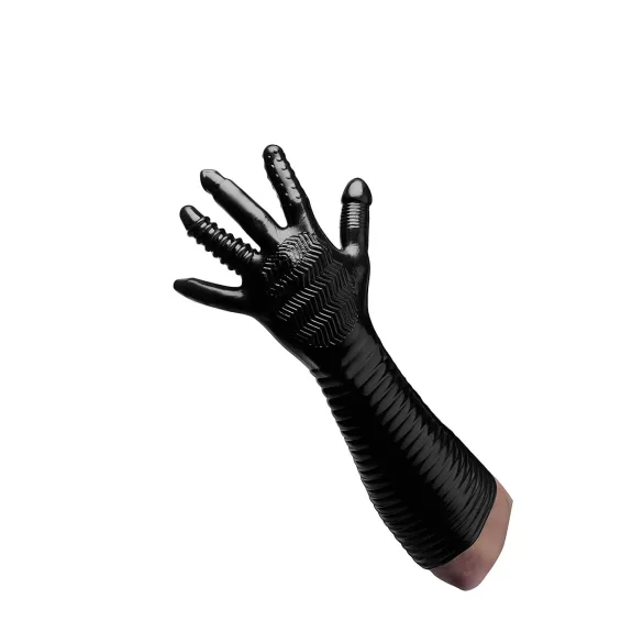 Pleasure Fister - guante para fist sexual texturizado - silicona negra