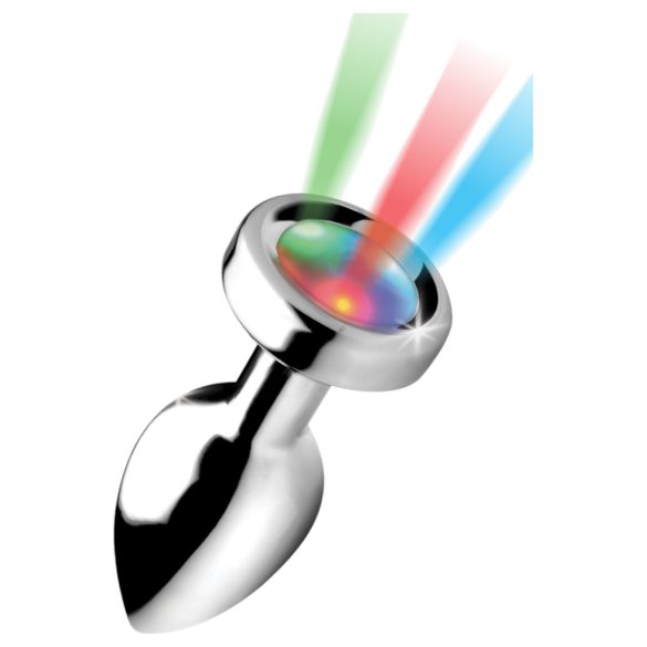 Booty Sparks - plug anal iluminado - pequeño (plata)