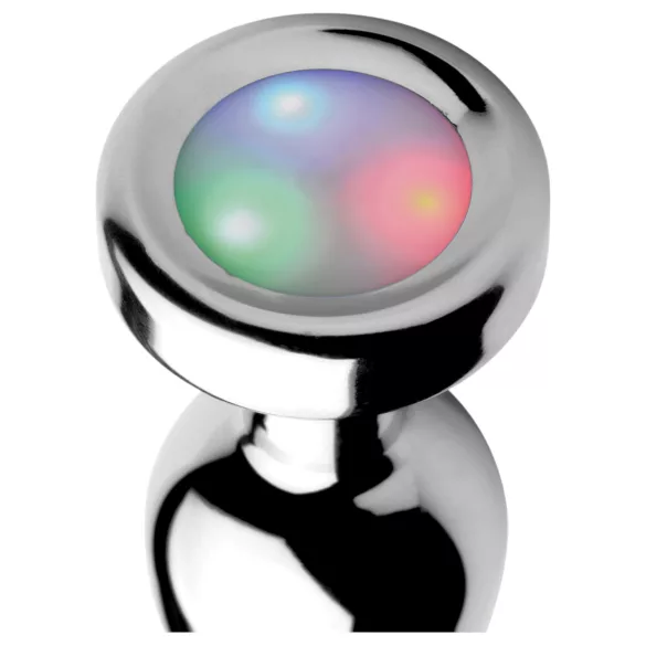 Booty Sparks - plug anal luminoso pequeño - metal plateado