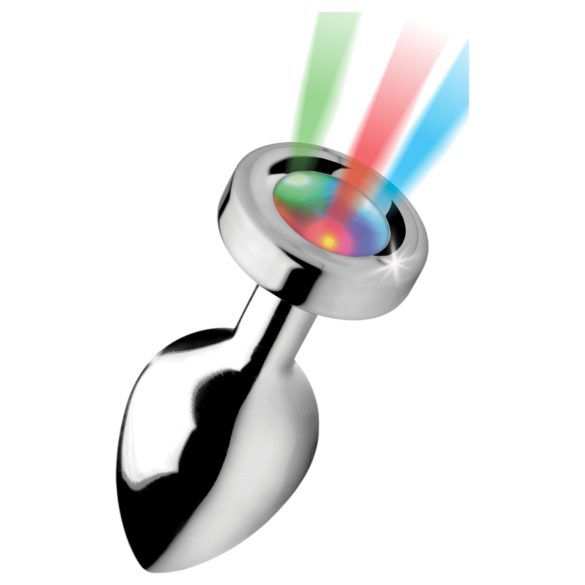 Booty Sparks - plug anal LED mediano (plateado)