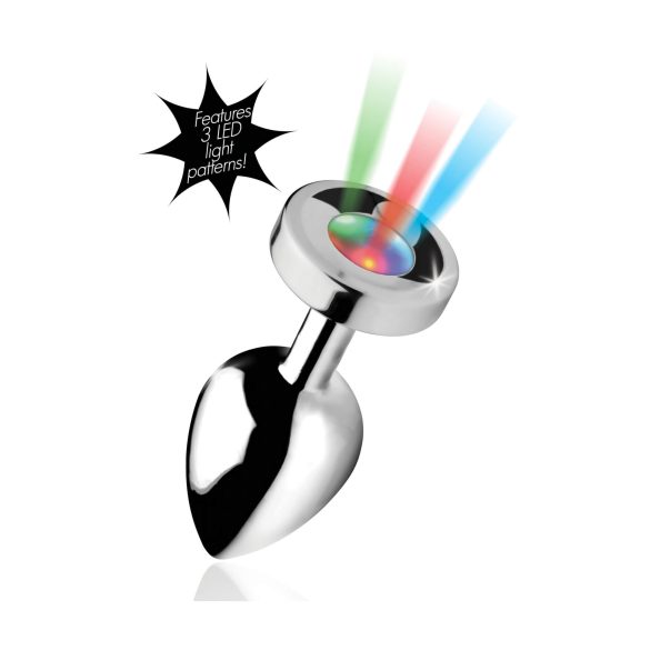 Booty Sparks - plug anal luminoso - grande - plateado