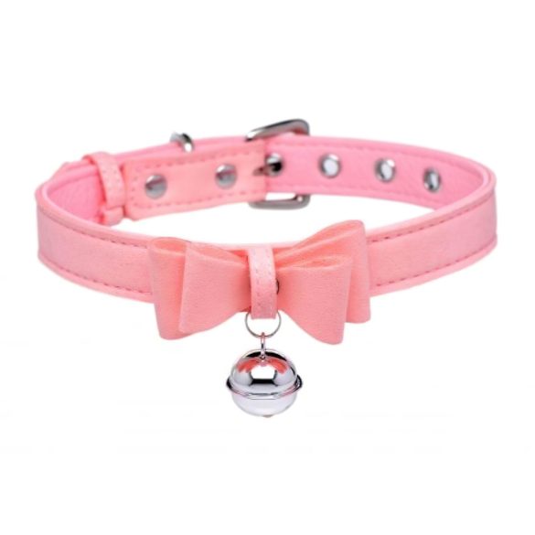 Serie Maestra Golden Kitty - collar con moño y campana (rosa)