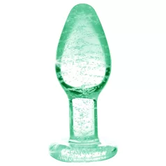   Booty Sparks Glow in the Dark L - plug anal de vidrio (transparente)