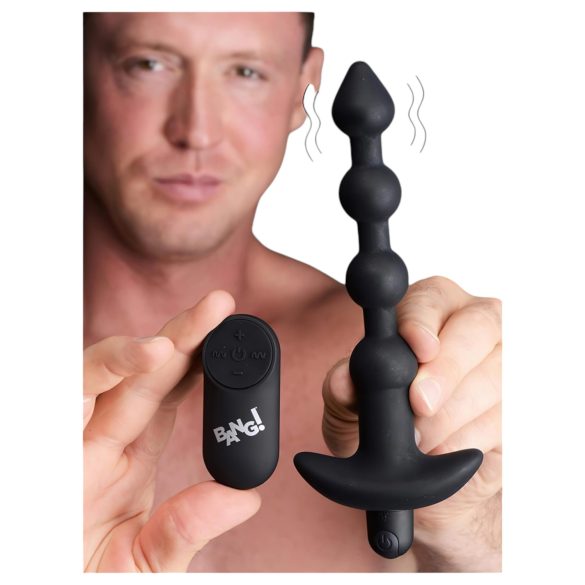 Bang! - vibrador anal recargable con radio (negro)