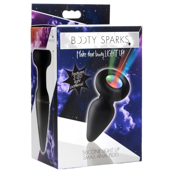 Booty Sparks - plug anal luminoso de silicona negra