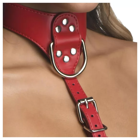 Arnés corporal con cuello (rojo) - M/L