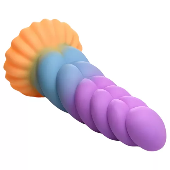 Creature Cocks Mystique - dildo unicornio realista 21cm silicona lila amarillo