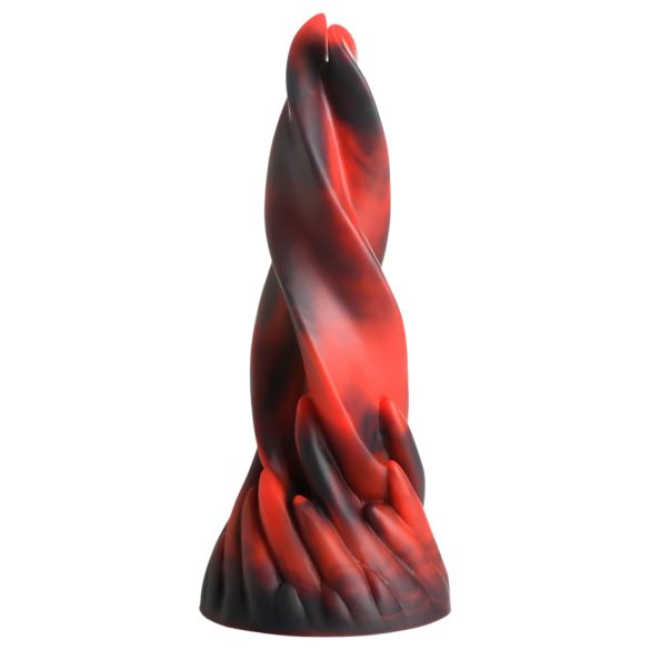 Beso Infernal: Dildo de Silicona Retorcida - 19cm (rojo)