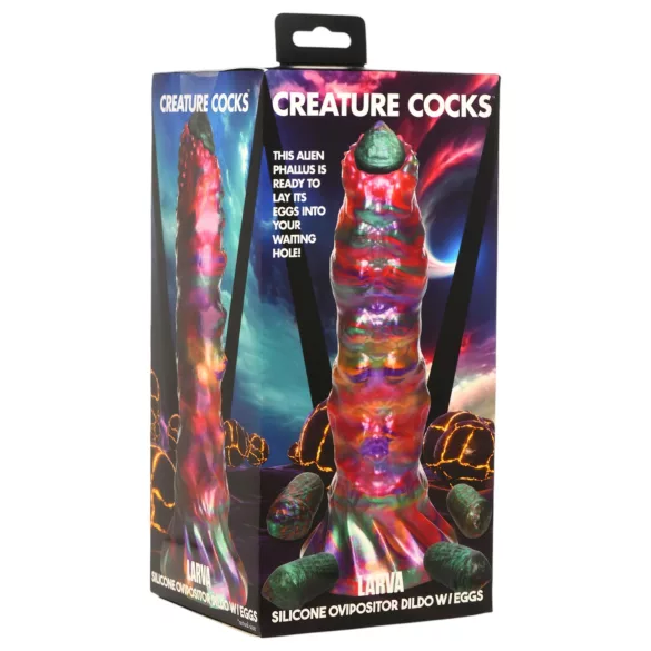 Creature Cocks Larva - dildo ovipositor alienígena - silicona arcoíris