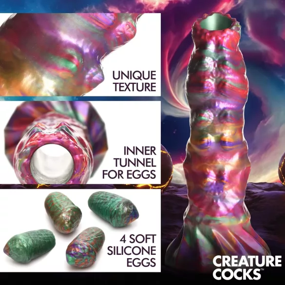 Creature Cocks Larva - dildo ovipositor alienígena - silicona arcoíris