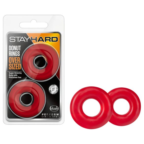 Juego de Anillos para Pene "Stay Hard Donuts" (rojo)