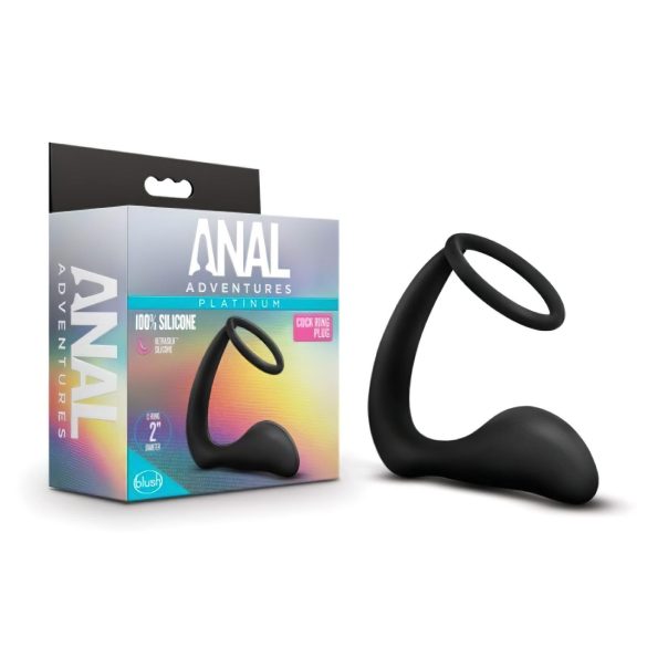 Aventuras Anales Platino - dildo anal con anillo (negro)