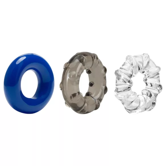 Stay Hard - set de anillos para pene variados - silicona - 3 piezas - colores