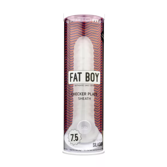 Fat Boy Checker Box - funda para pene - 19 cm - blanco