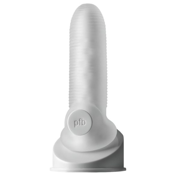 Fat Boy Micro Ribbed - funda para pene texturizada - silicona blanca 15cm