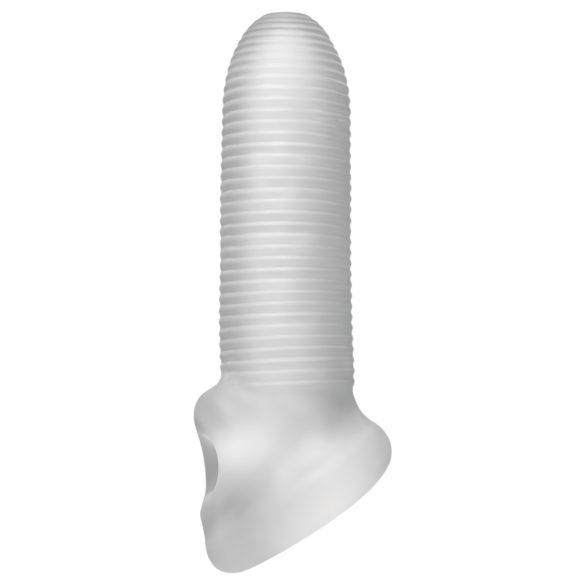 Fat Boy Micro Ribbed - funda para pene texturizada - silicona blanca 15cm