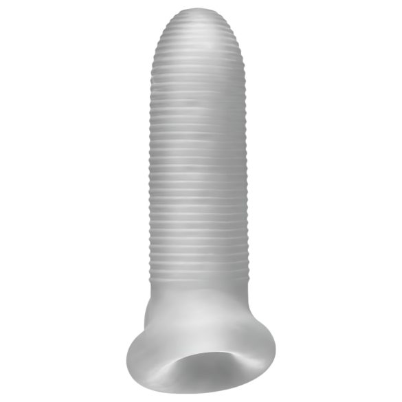 Fat Boy Micro Ribbed - funda para pene texturizada - silicona blanca 15cm
