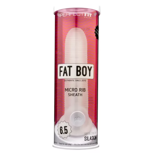 Perfect Fit - Fat Boy Micro Acanalado - funda para pene (17 cm, blanca)