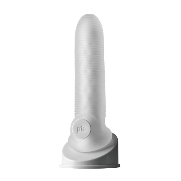 Fat Boy Micro Ribbed - funda pene texturizada - 17cm - blanco
