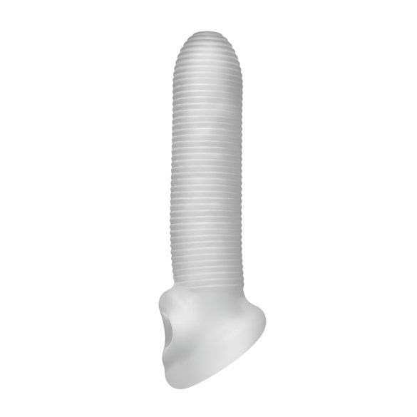 Fat Boy Micro Ribbed - funda pene texturizada - 17cm - blanco