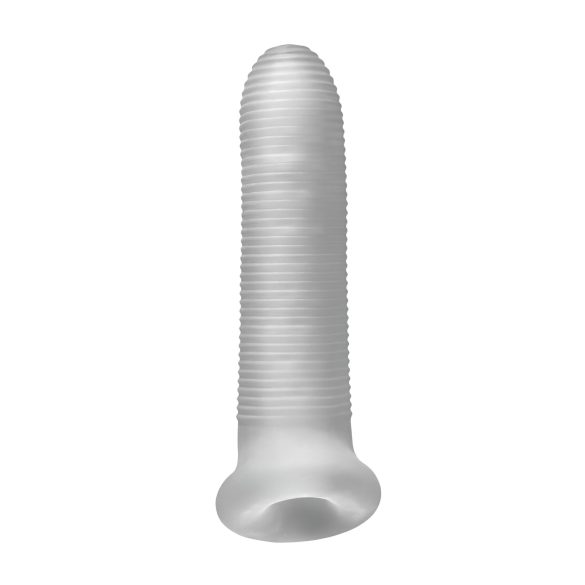 Fat Boy Micro Ribbed - funda pene texturizada - 17cm - blanco