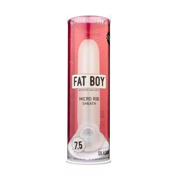 Fat Boy Micro Ribbed - funda para pene texturizada - 19 cm - blanco