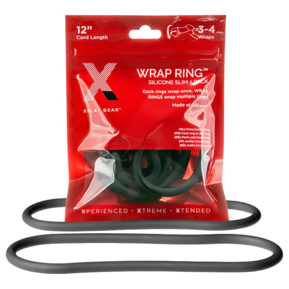 Perfect Fit Slim Wrap 12 - anillo delgado para pene - negro (30cm)