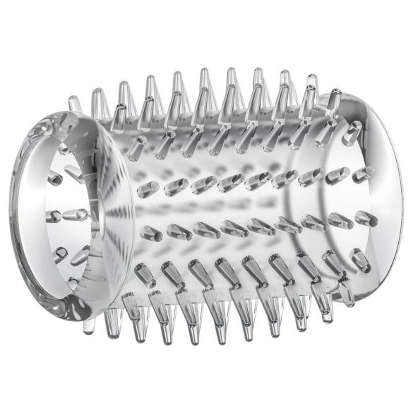 Stay Hard - funda pene texturizada con pinchos - silicona transparente