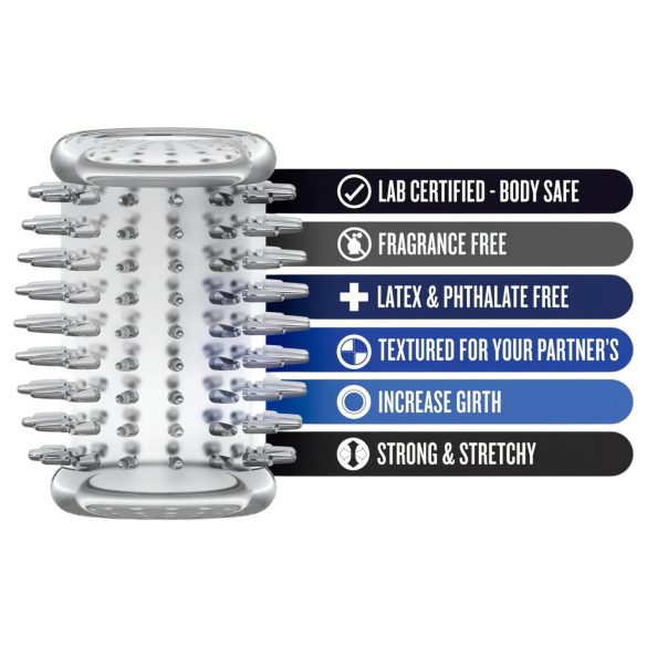 Stay Hard - funda pene texturizada con pinchos - silicona transparente