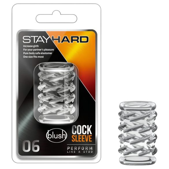 Stay Hard - funda pene texturizada - silicona transparente