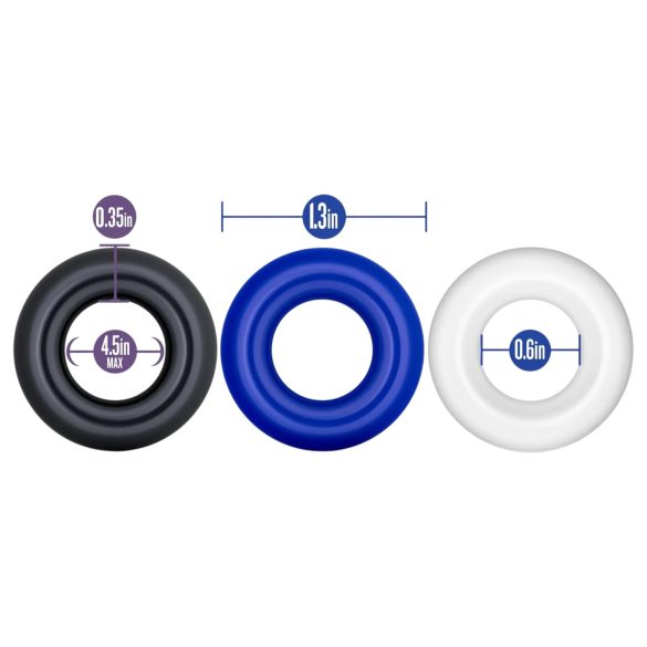 Stay Hard - set de anillos para pene - 3 unidades - colores variados