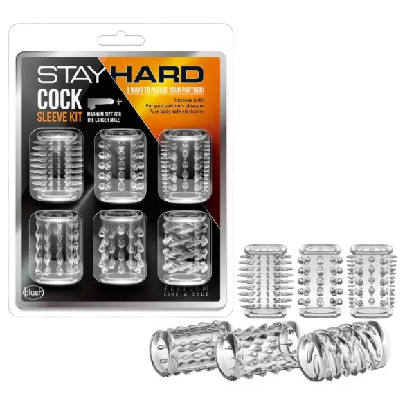 Stay Hard - set de anillos para pene - transparente - 6 unidades