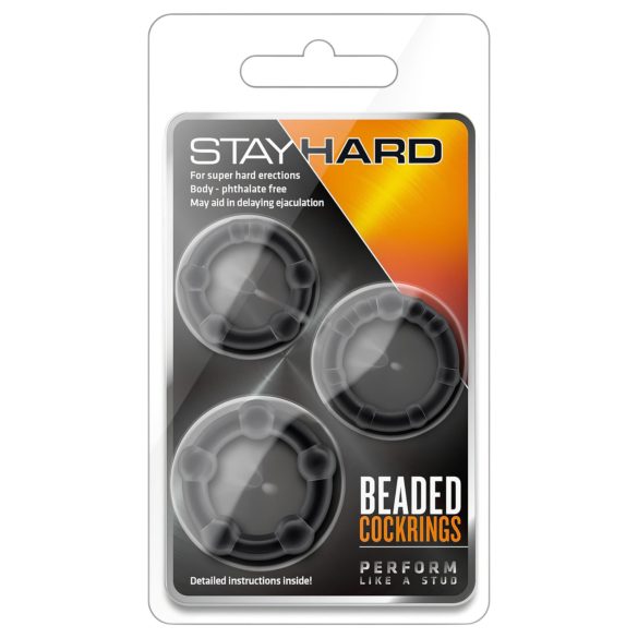 Stay Hard - set de anillos para pene - silicona negra