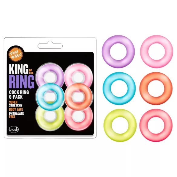 King of the Ring - set de anillos para pene - colores surtidos (6 uds)