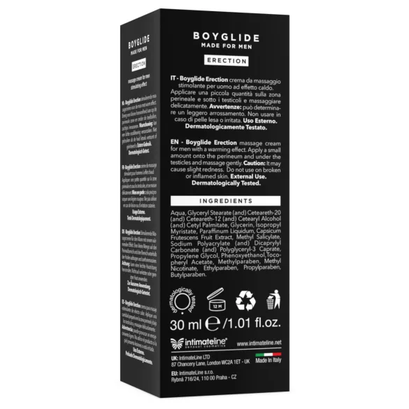 Intimateline Boyglide Erection - crema íntima estimulante (30 ml)
