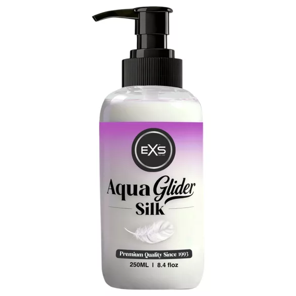 EXS AquaGlider Silk - lubricante de base acuosa sedoso en frasco con dosificador (250 ml)
