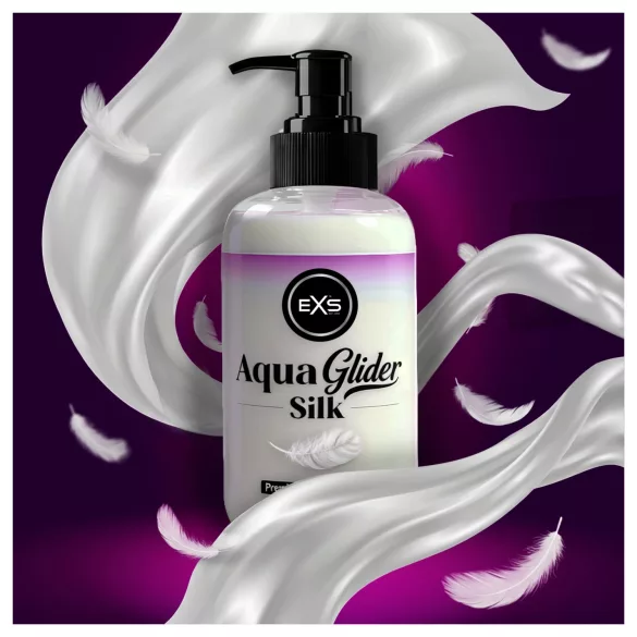 EXS AquaGlider Silk - lubricante de base acuosa sedoso en frasco con dosificador (250 ml)