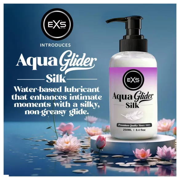 EXS AquaGlider Silk - lubricante de base acuosa sedoso en frasco con dosificador (250 ml)