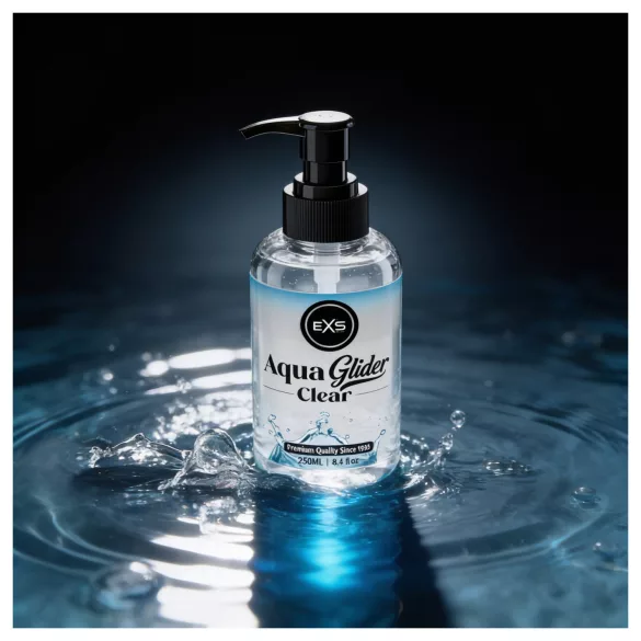 EXS AquaGlider Clear - lubricante transparente a base de agua en frasco con dosificador (250 ml)